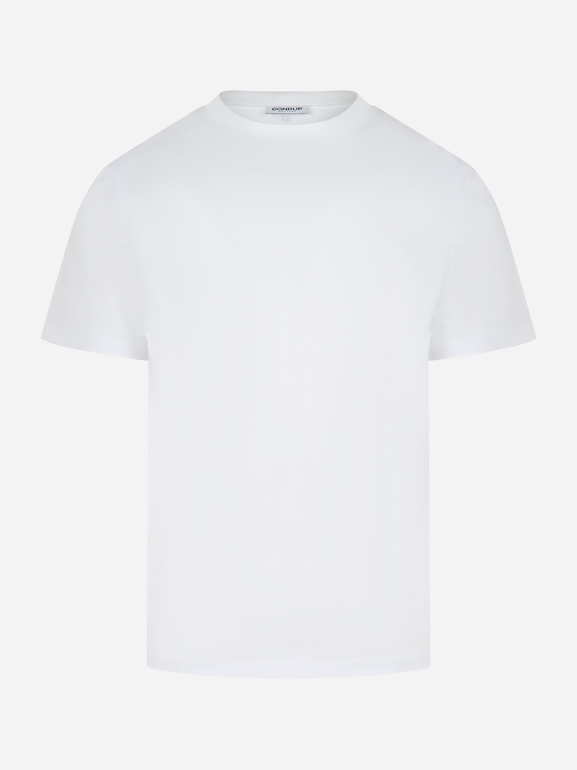 T-shirt bianca in cotone con logo piccolo DONDUP fronte