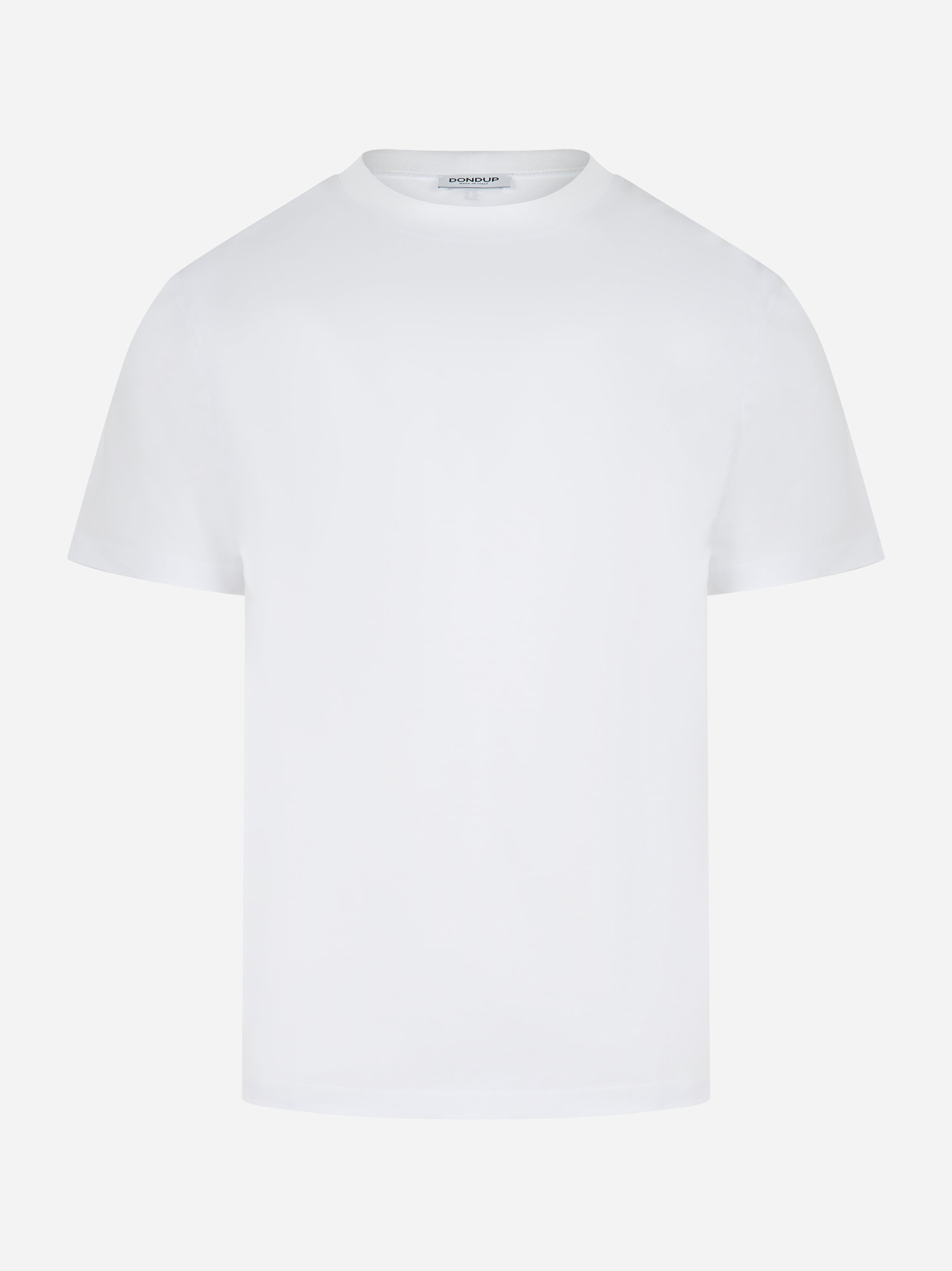 T-shirt bianca in cotone con logo piccolo DONDUP fronte