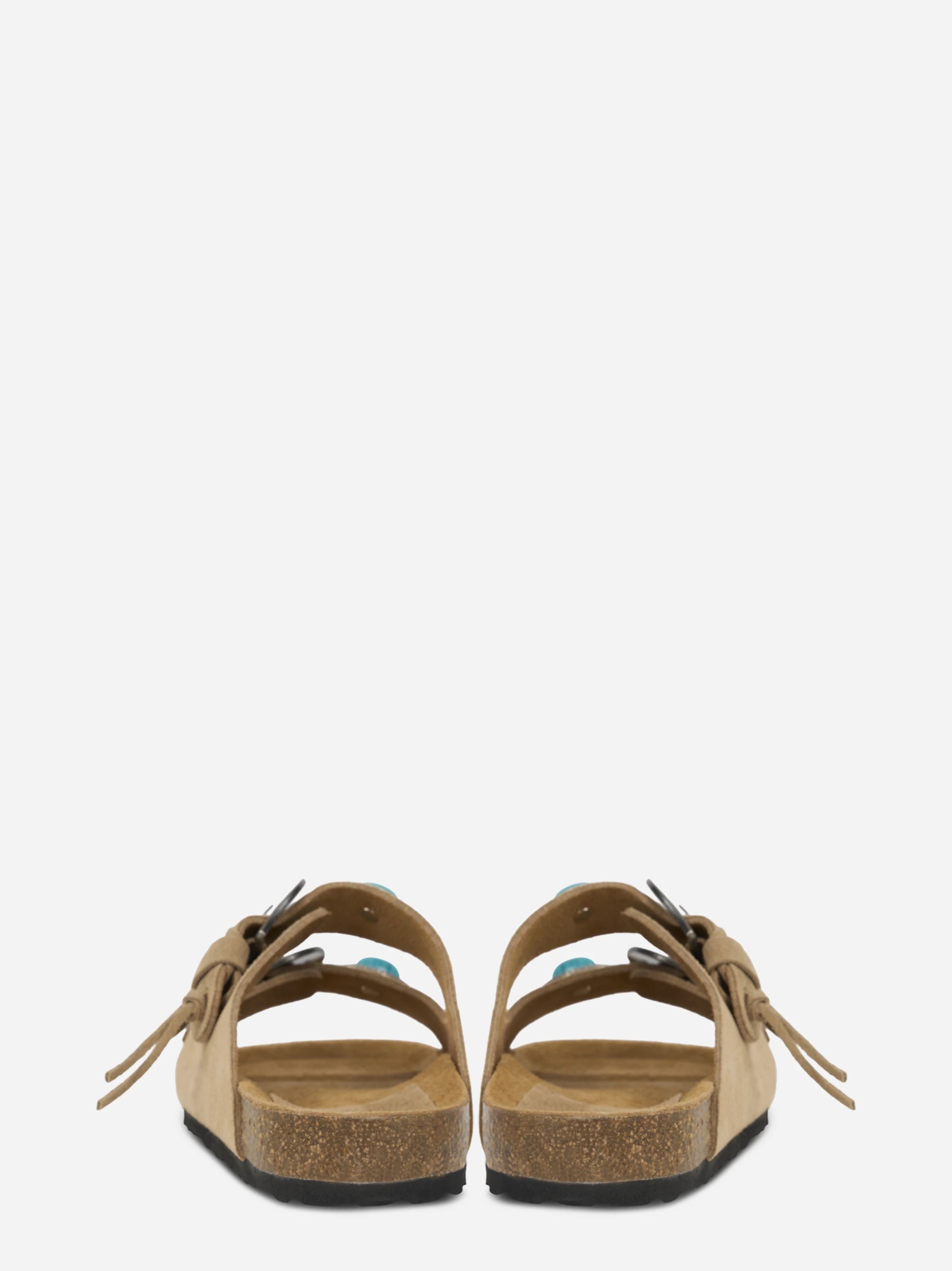 Sandalo Buckle Stone in sude beige