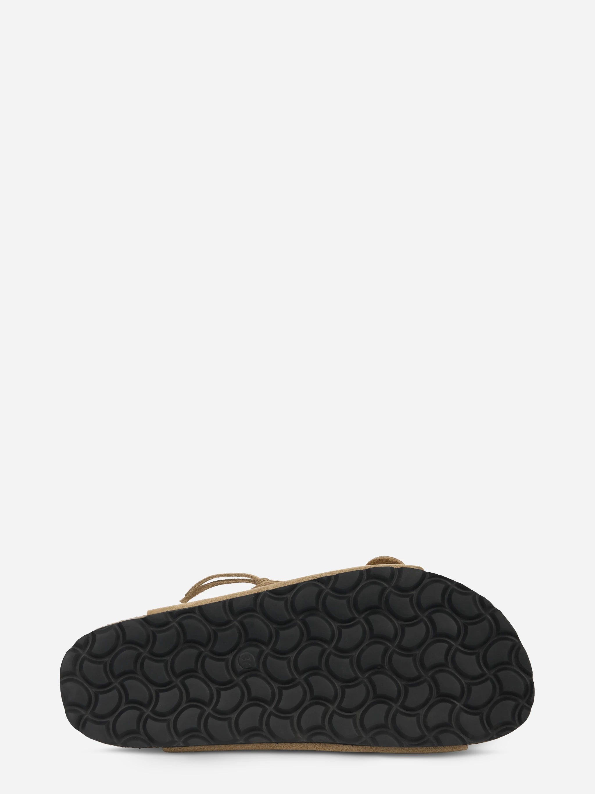 Sandalo Buckle Stone in sude beige