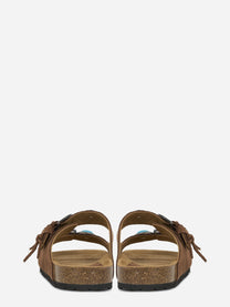 Sandalo Buckle Stone in sude marrone