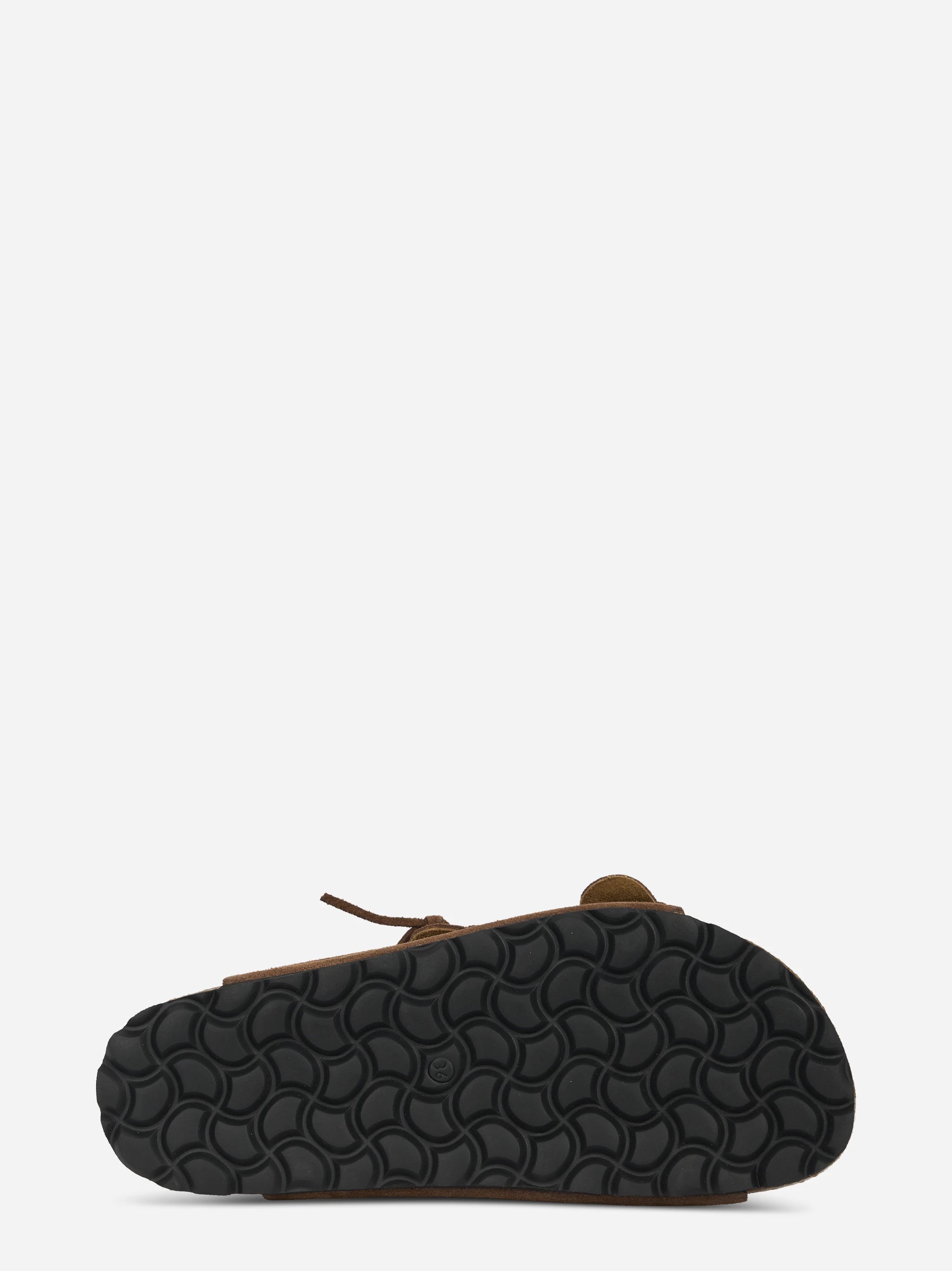 Sandalo Buckle Stone in sude marrone