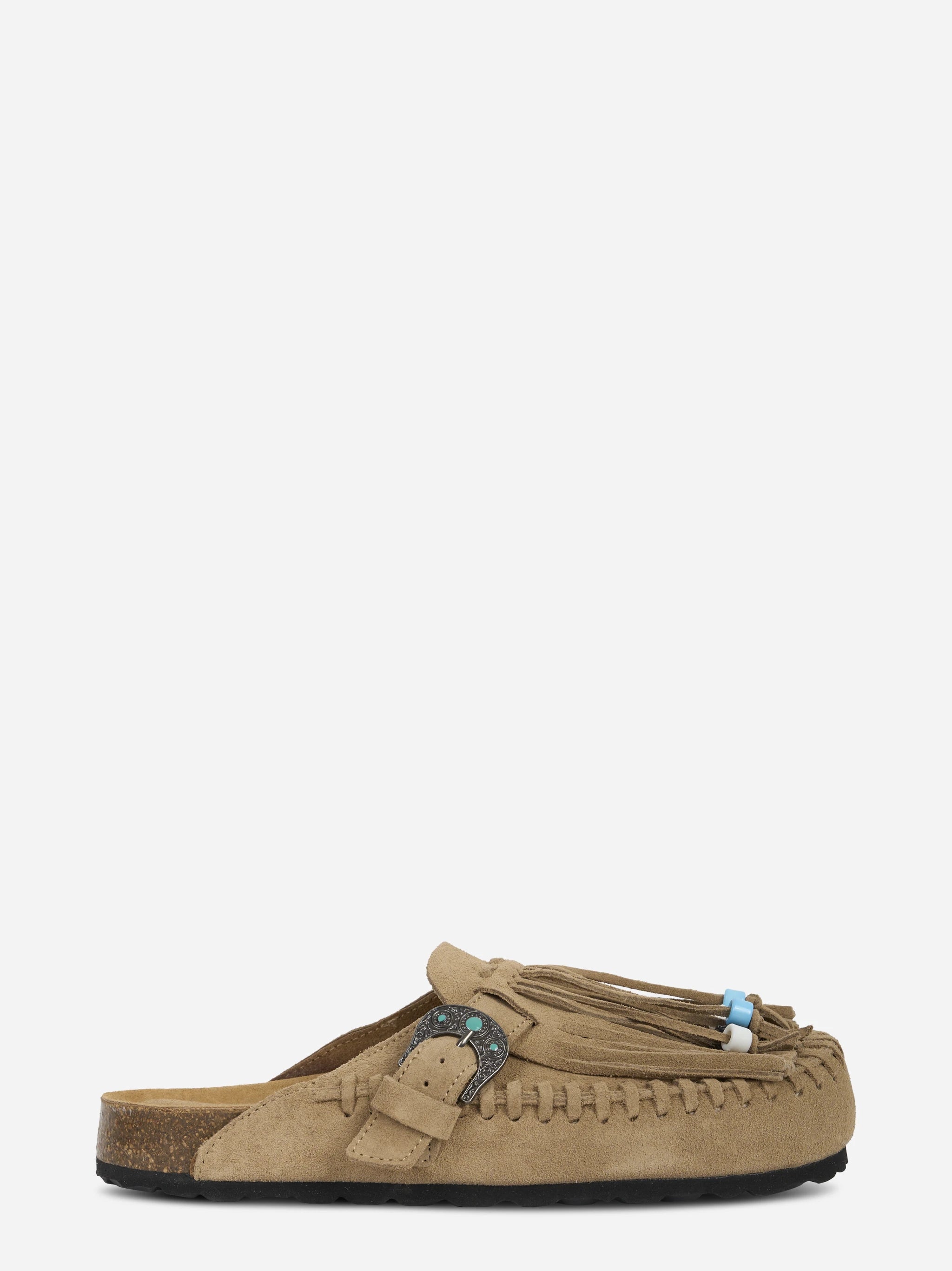 Mules Caribe in suede beige
