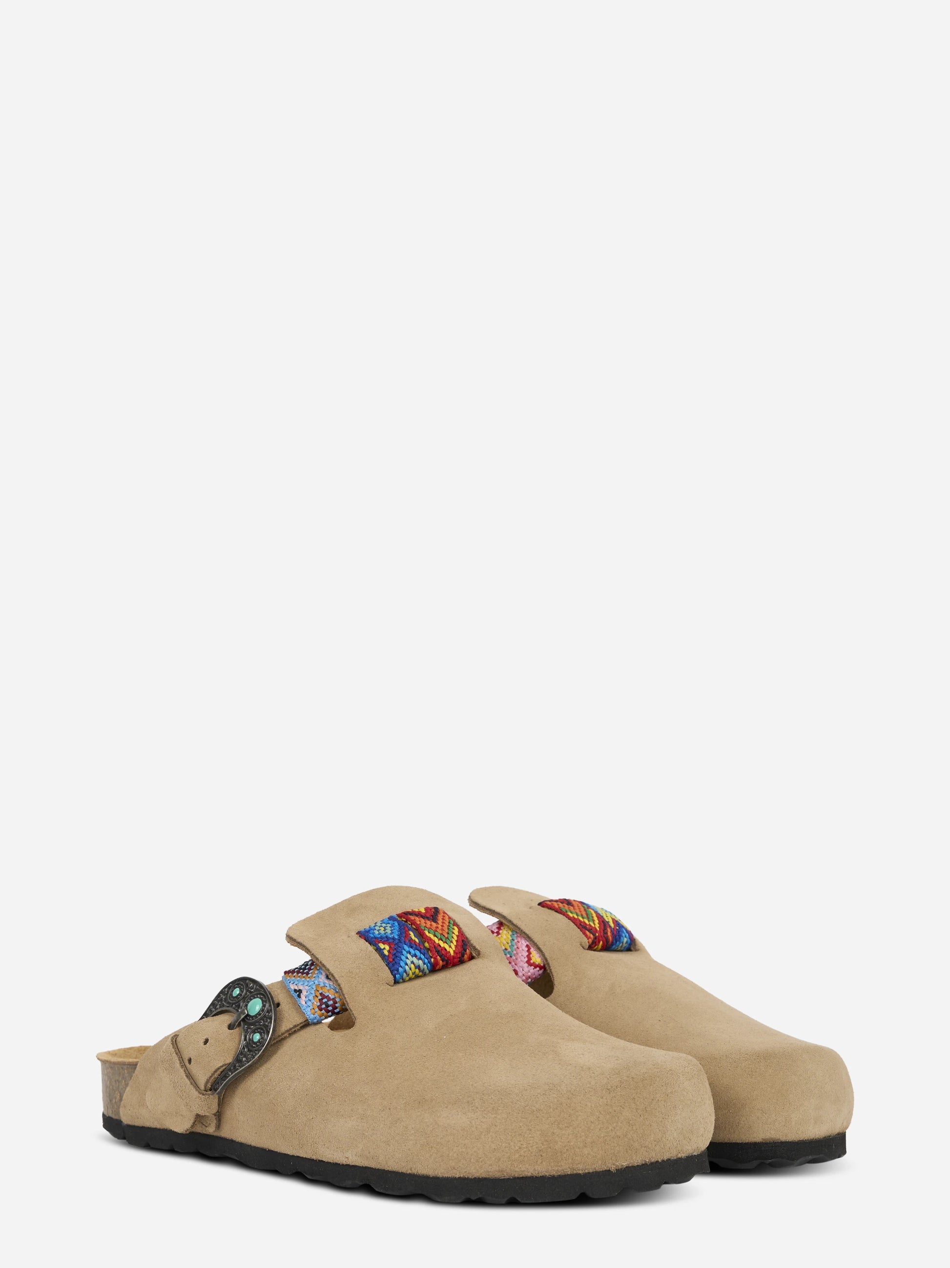 Mules Ring in suede beige