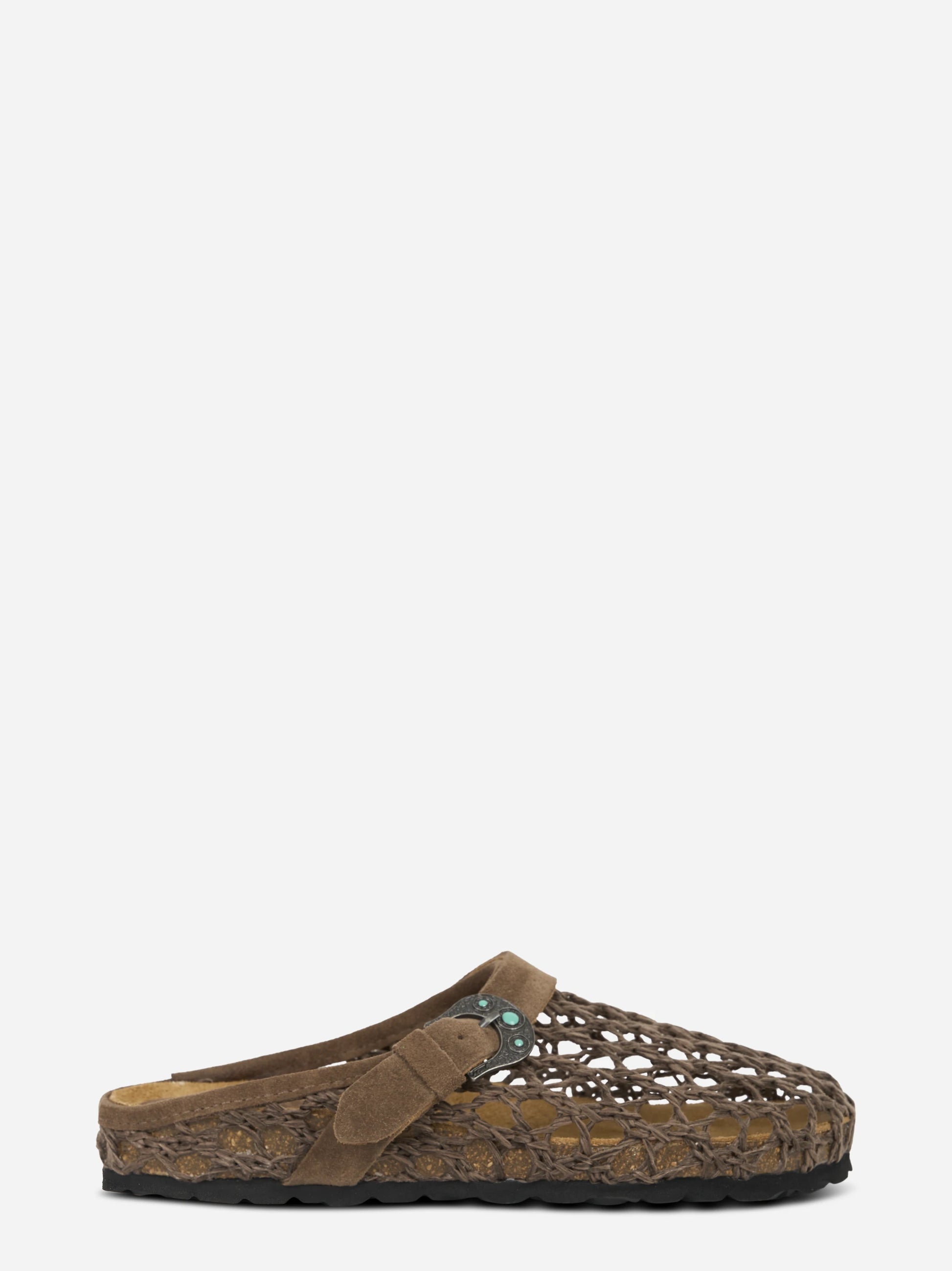 Mules Thais intrecciato marrone