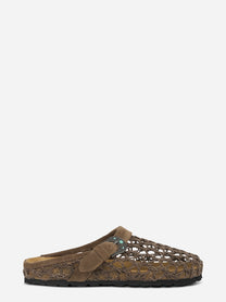 Mules Thais intrecciato marrone