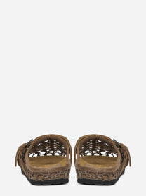 Mules Thais intrecciato marrone