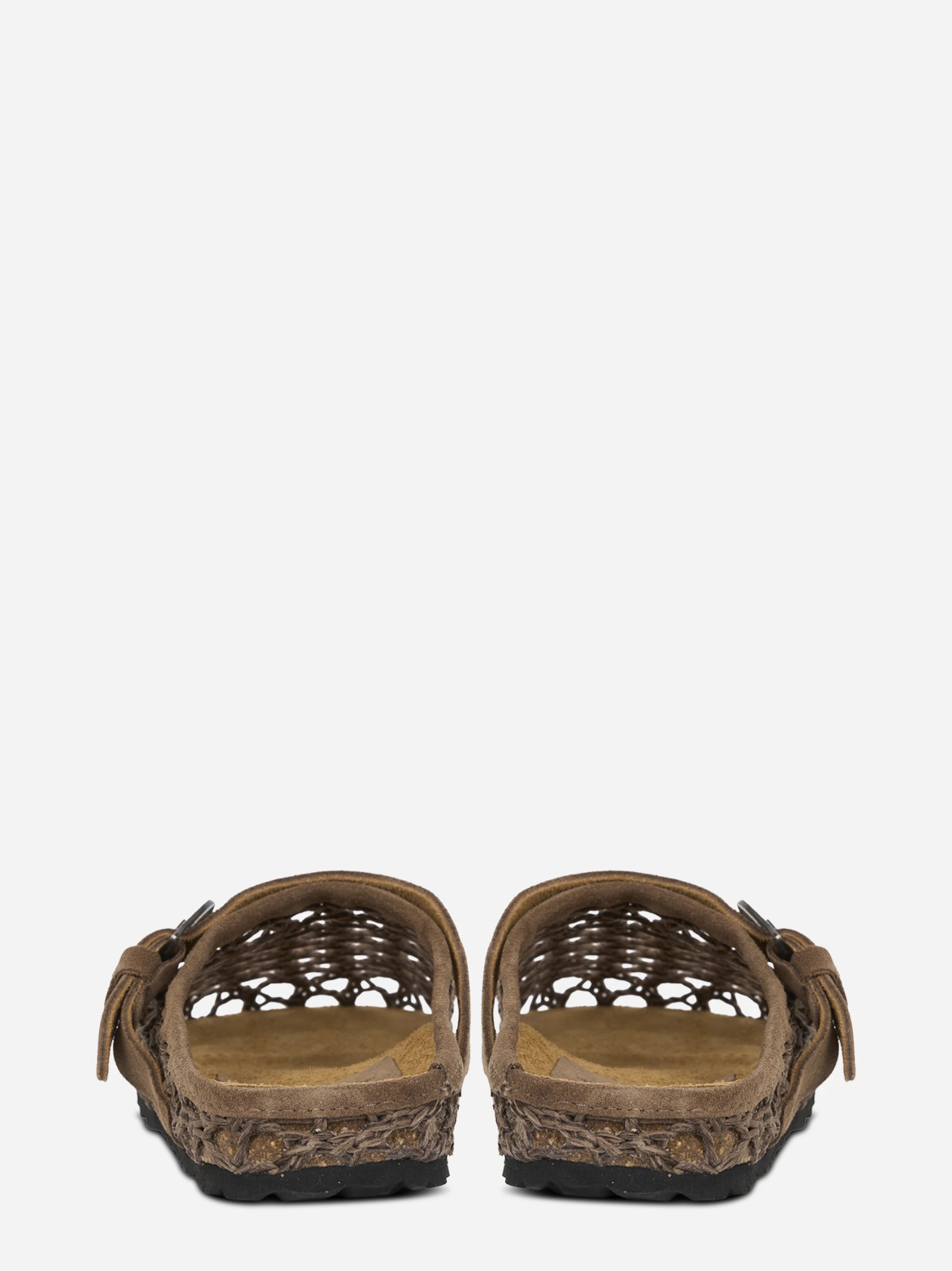 Mules Thais intrecciato marrone