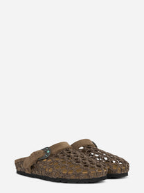 Mules Thais intrecciato marrone