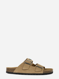 Sandalo Buckle in suede beige