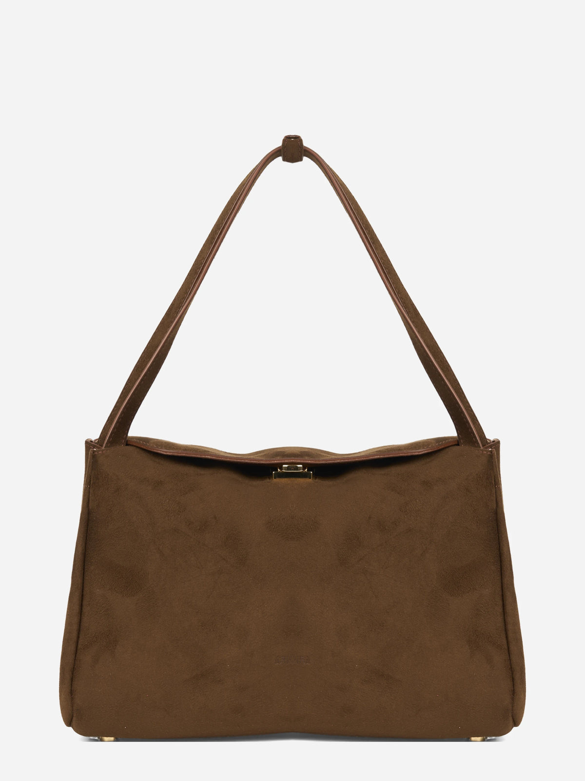 Borsa Calypso Trunk effetto suede marrone - vista frontale