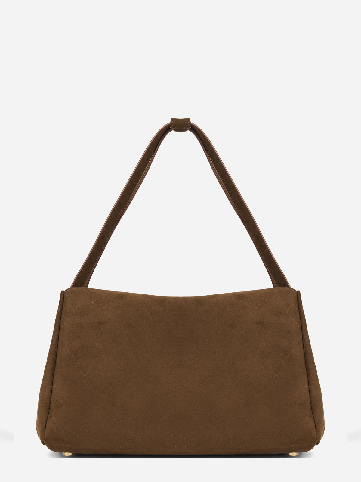 Borsa Calypso Trunk effetto suede marrone - vista laterale