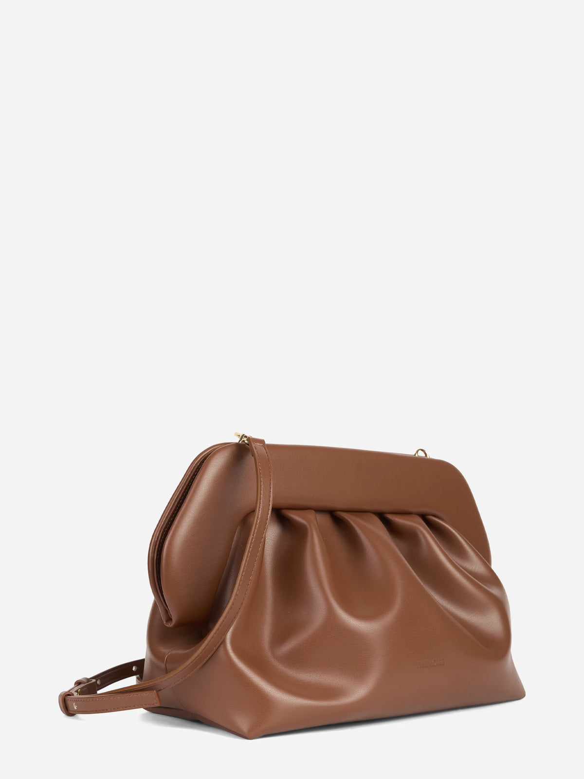 Pochette Bios in tessuto vegano marrone - vista posteriore