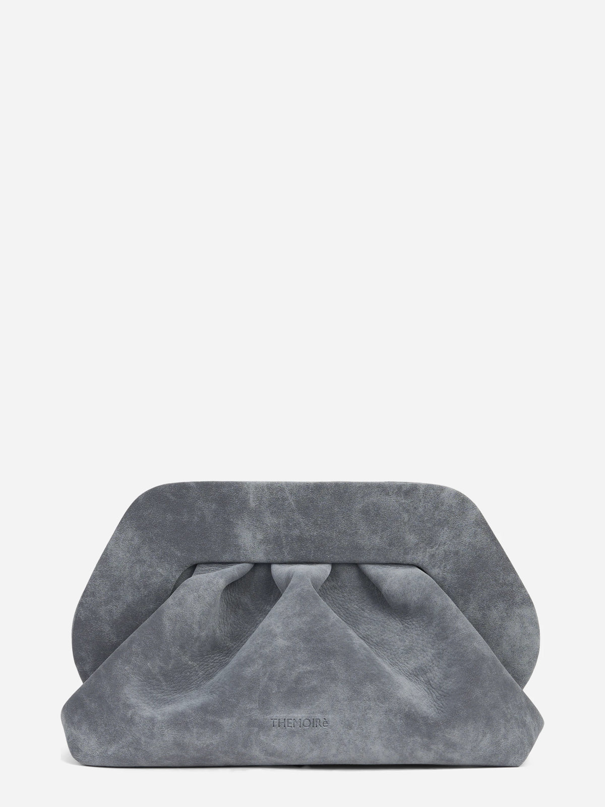 Pochette Bios Medium effetto nabuk grigia - vista frontale