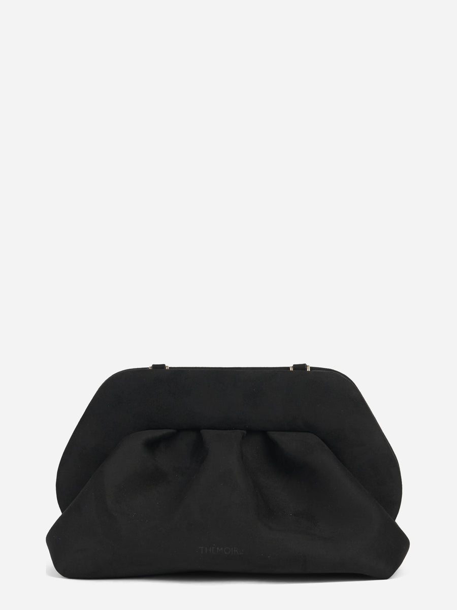 Pochette Bios Medium effetto suede nera - vista frontale