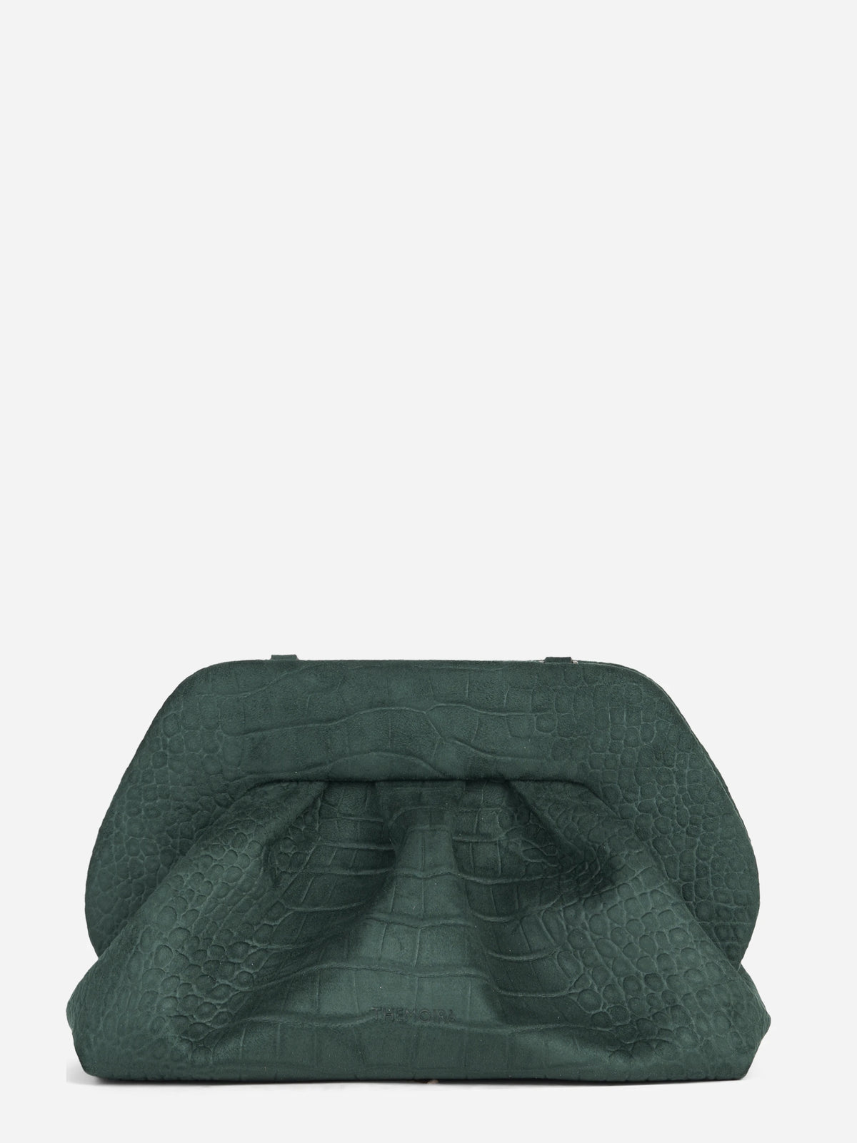 Pochette Bios Medium effetto coccodrillo verde - vista frontale