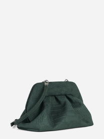 Pochette Bios Medium effetto coccodrillo verde - vista posteriore