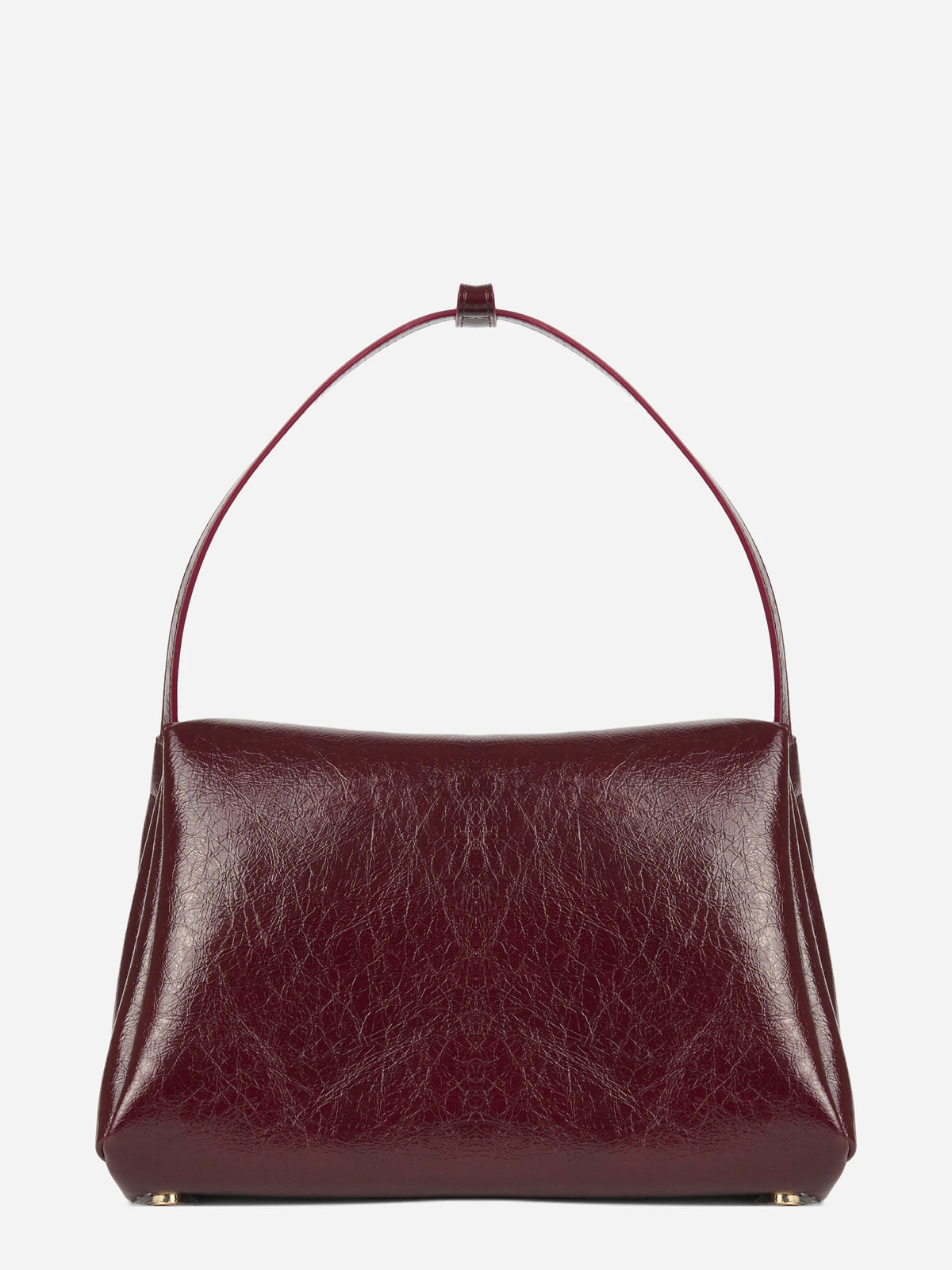 Borsa Calypso Trunk in pelle vegana bordeaux - vista laterale