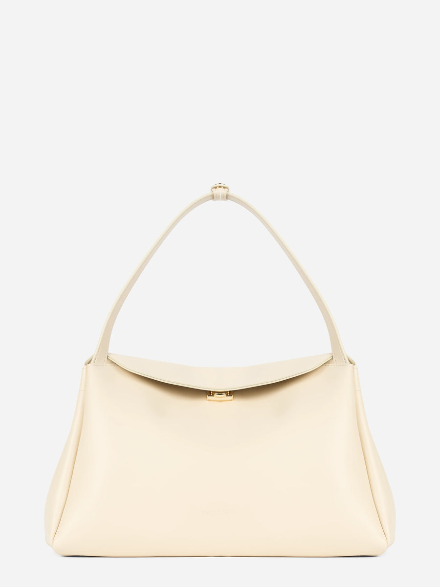Borsa Calypso Trunk in pelle vegana bianca - vista frontale