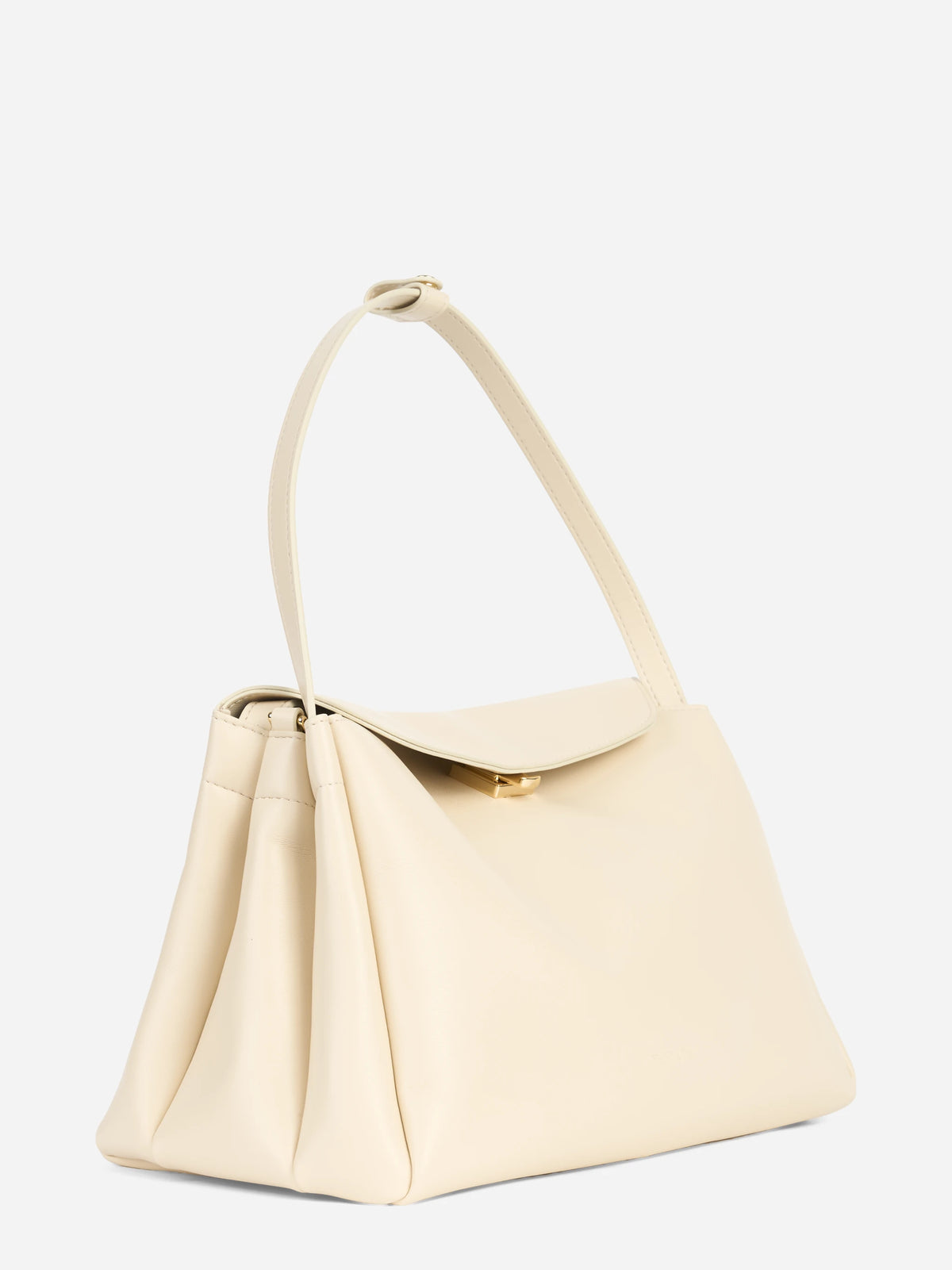 Borsa Calypso Trunk in pelle vegana bianca - vista laterale