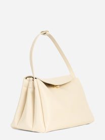 Borsa Calypso Trunk in pelle vegana bianca - vista laterale