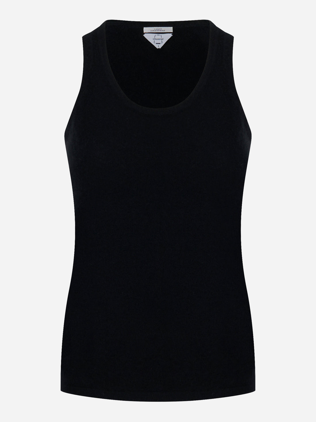 Top nero in cashmere e seta Universel Sport Chic - fronte