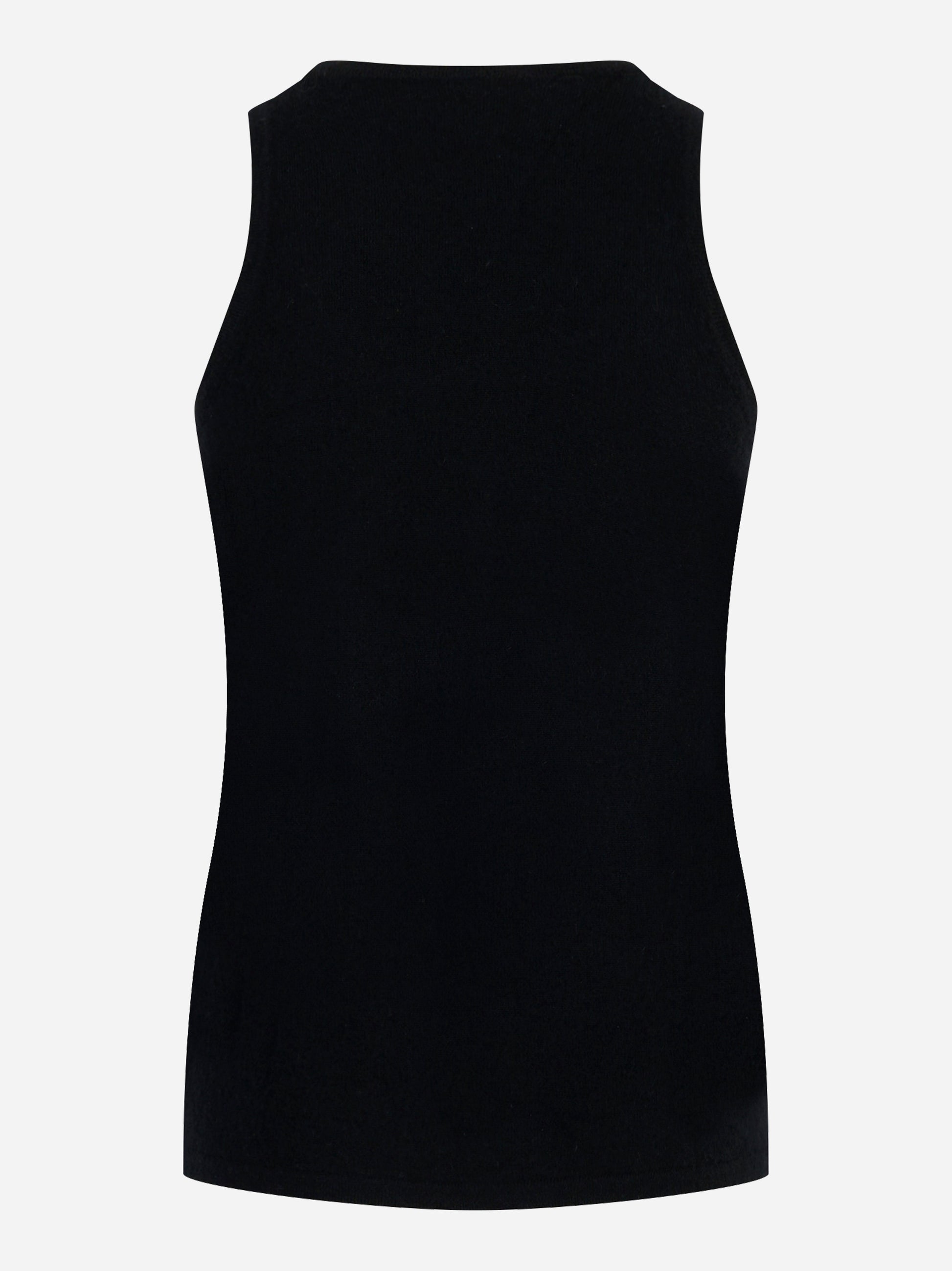 Top nero in cashmere e seta Universel Sport Chic - retro