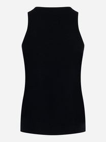 Top nero in cashmere e seta Universel Sport Chic - retro