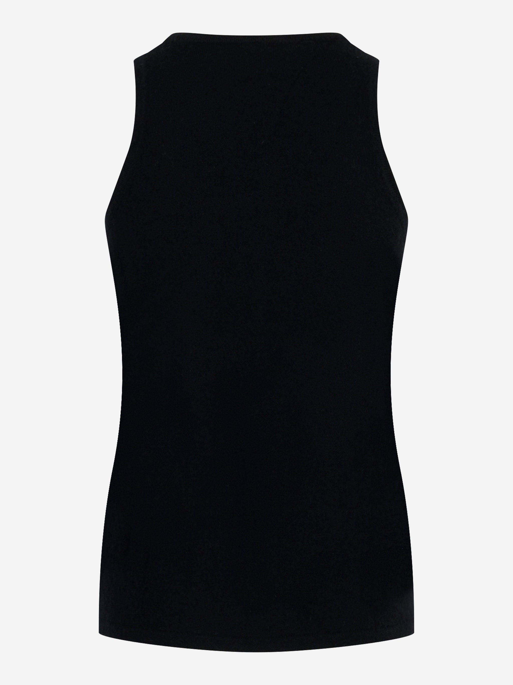 Top nero in cashmere e seta Universel Sport Chic - retro