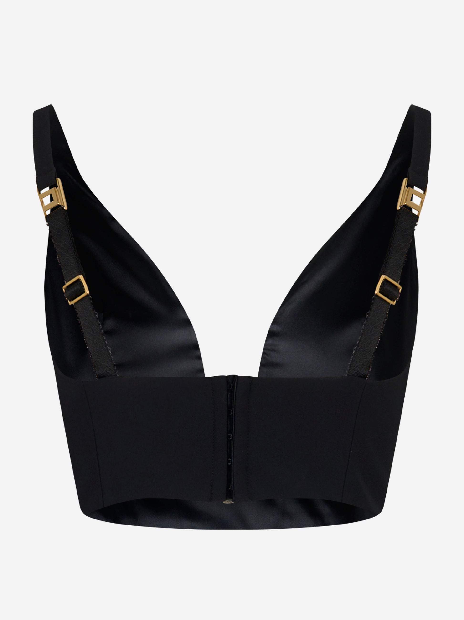 Retro del top Elisabetta Franchi con fibbie dorate e zip centrale