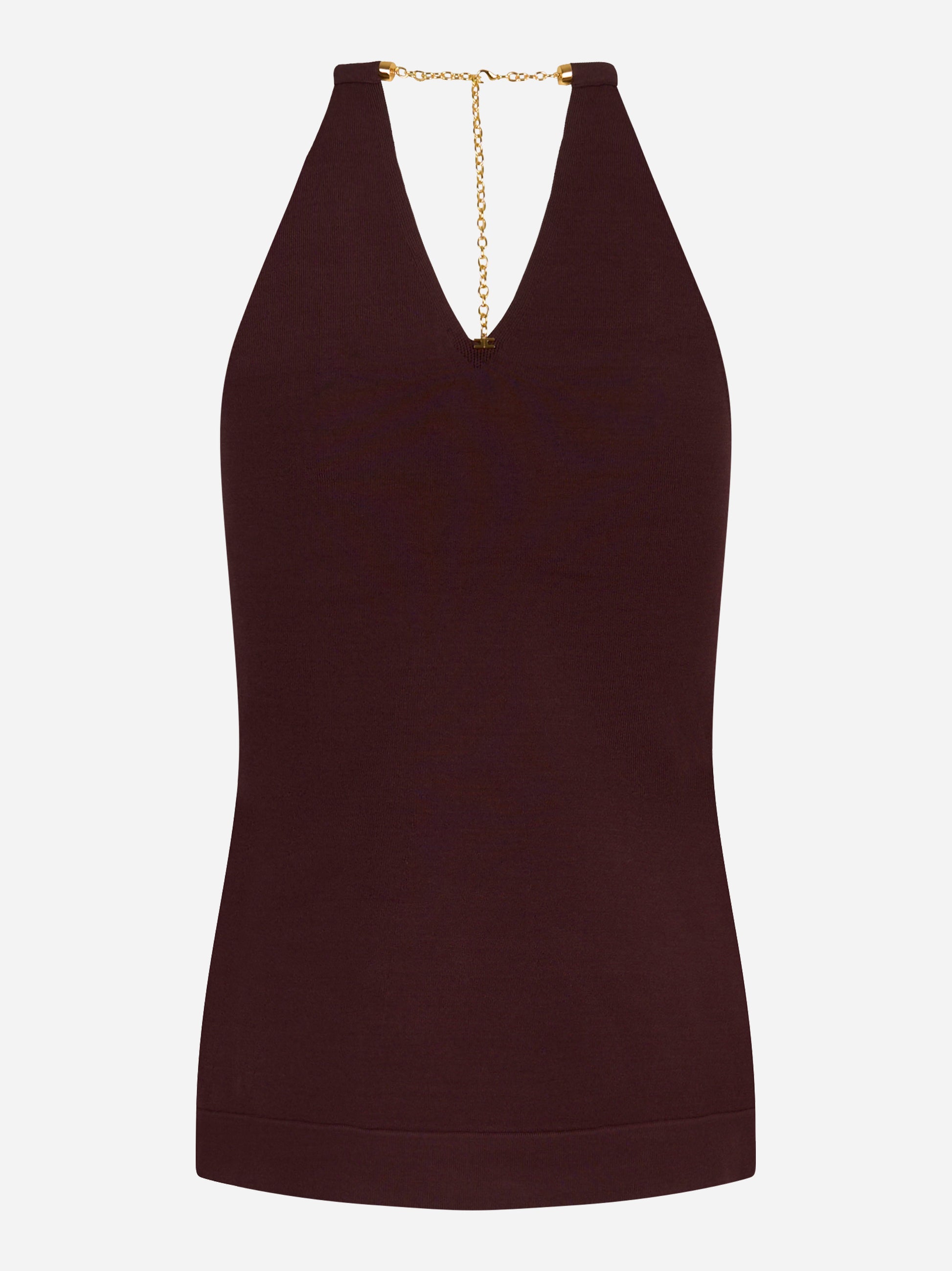 Retro top con catena oro e scollo a V Elisabetta Franchi