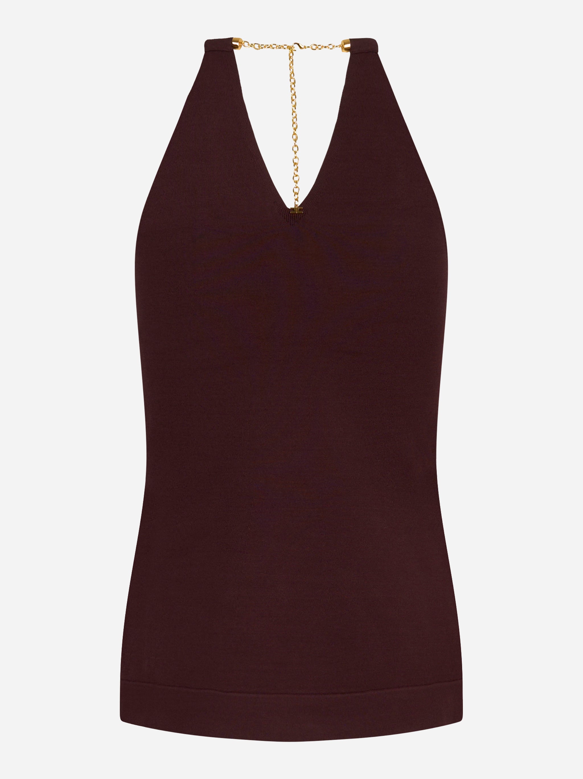 Retro top con catena oro e scollo a V Elisabetta Franchi