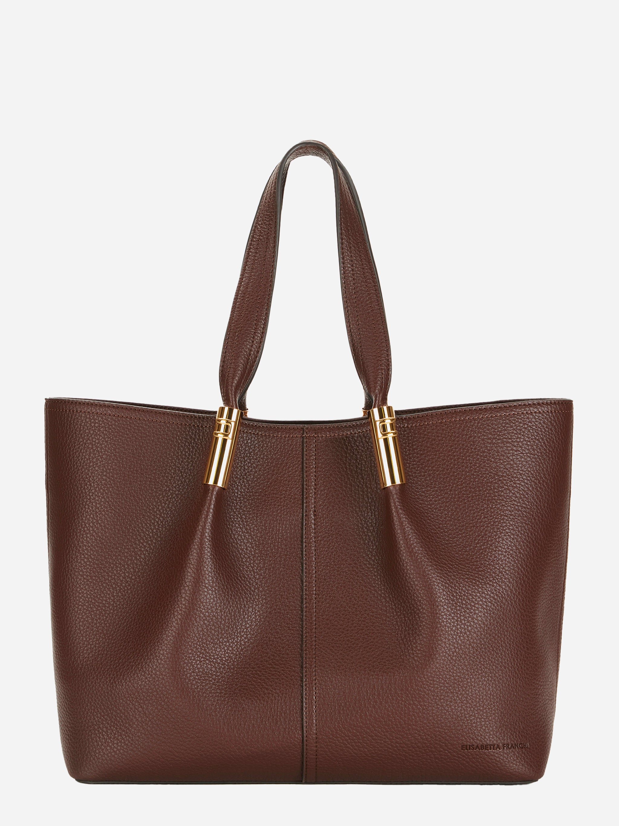 Tote grande Elisabetta Franchi marrone con dettagli logo