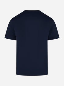 T-shirt in cotone blu navy con logo tono su tono Dondup - retro