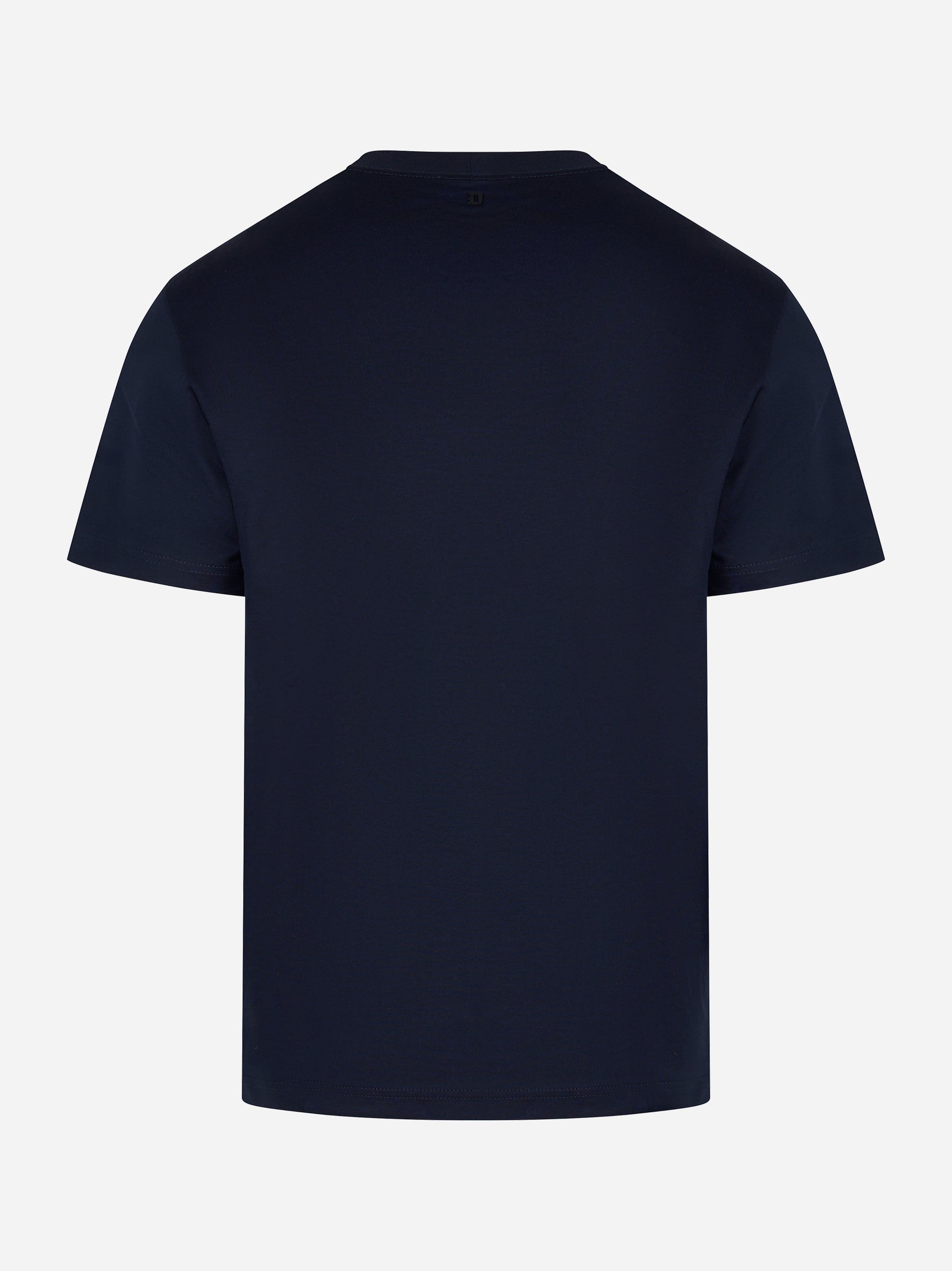 T-shirt blu navy in cotone con logo tono su tono Dondup - retro