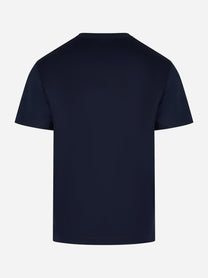 T-shirt blu navy in cotone con logo tono su tono Dondup - retro
