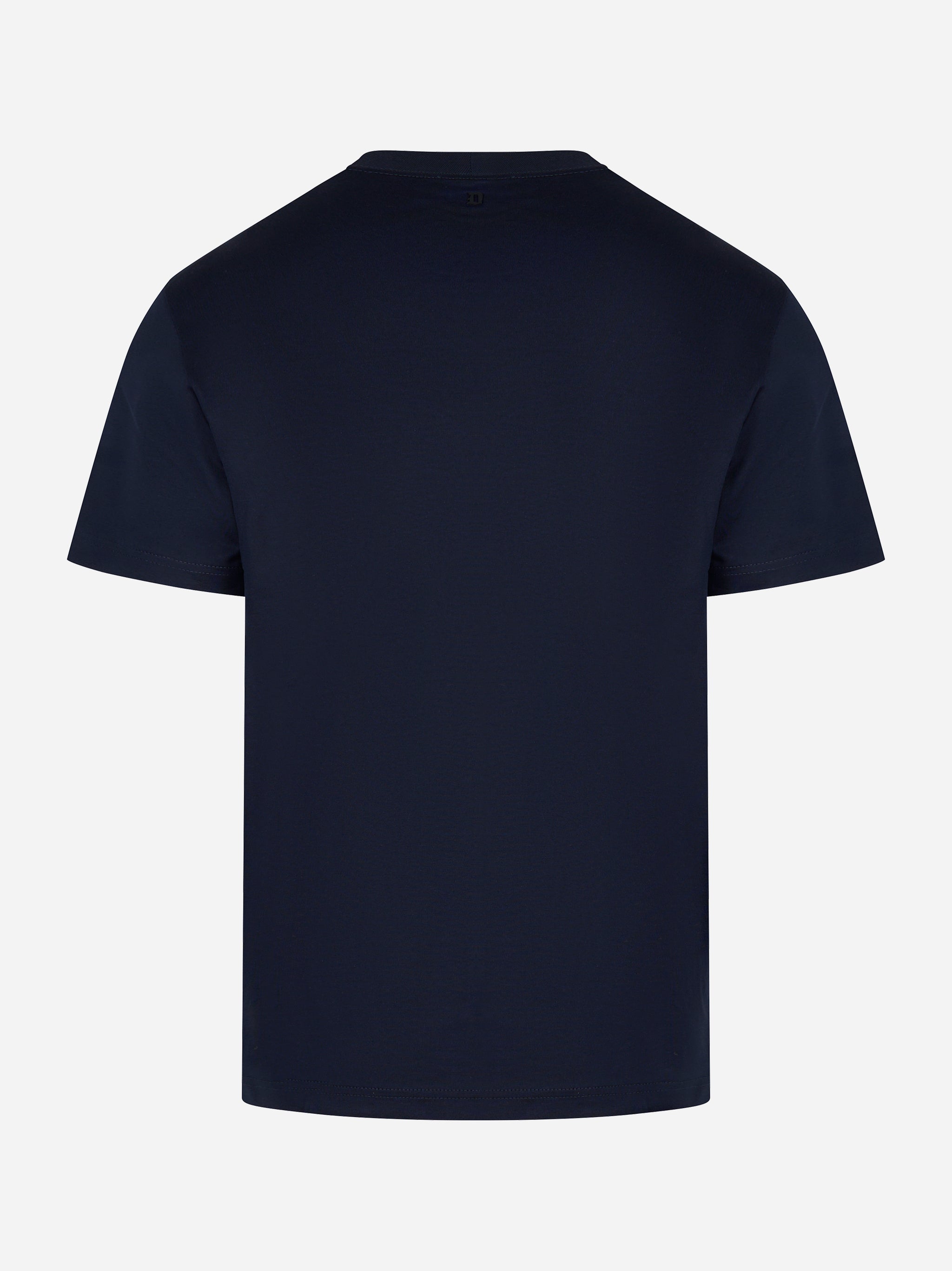 T-shirt blu navy in cotone con logo tono su tono Dondup - retro