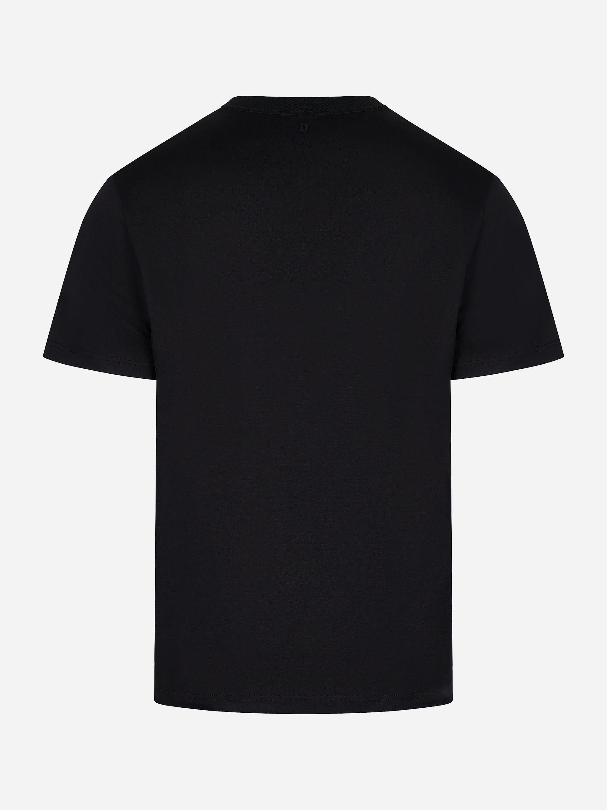 T-shirt in cotone nera con logo tono su tono DONDUP vista posteriore