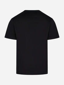 T-shirt in cotone nera con logo tono su tono DONDUP vista posteriore