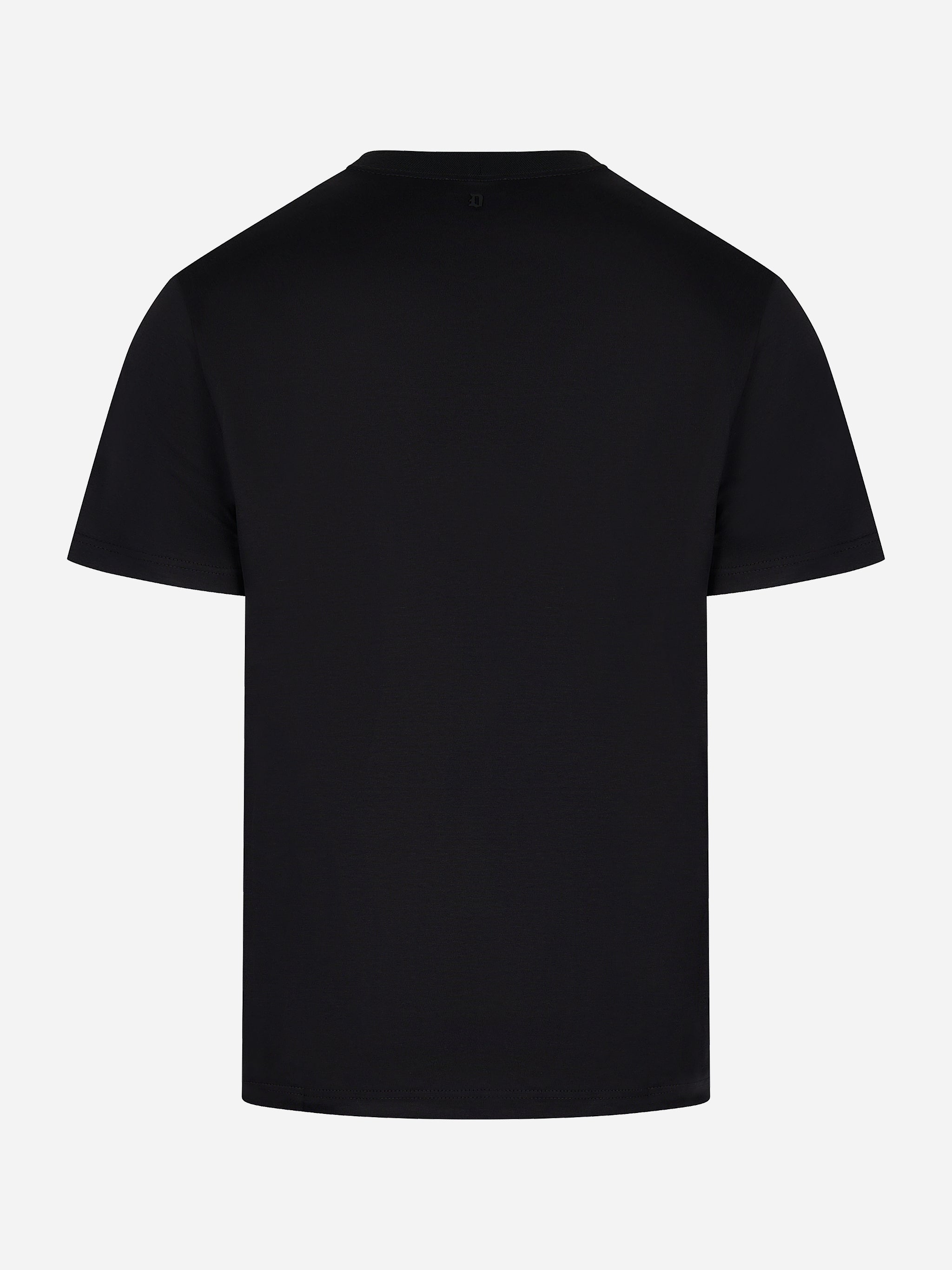 T-shirt in cotone nera con logo tono su tono DONDUP vista posteriore