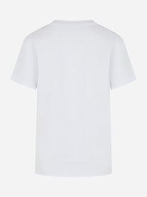 T-shirt Dondup bianca semplice, vista posteriore