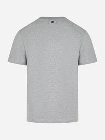 T-shirt Dondup grigia in cotone con logo D sul retro - retro