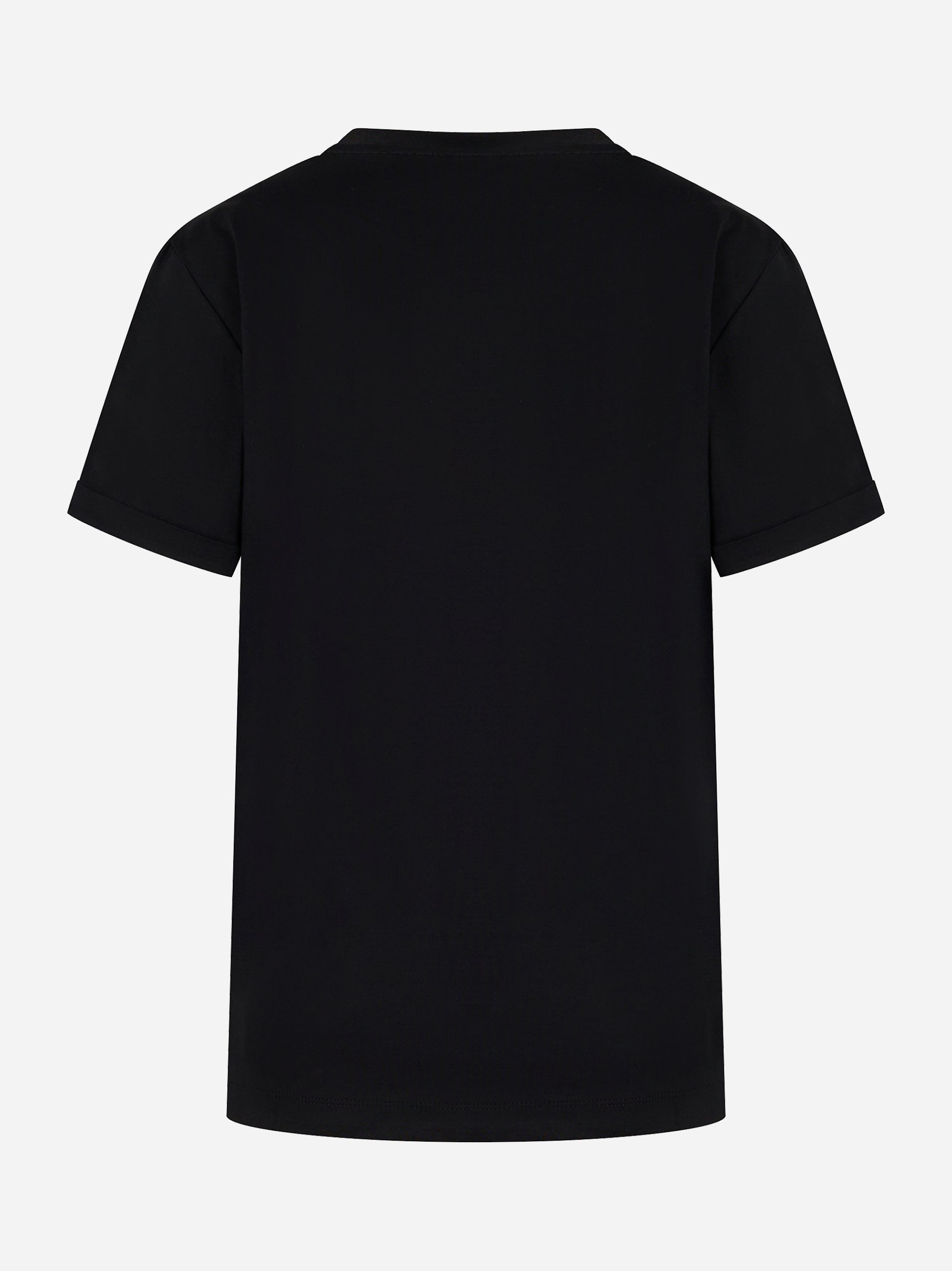 T-shirt nera con logo tono su tono Dondup - retro