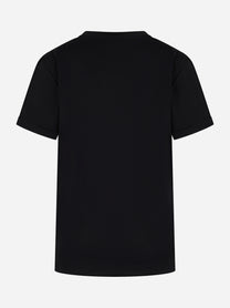 T-shirt nera con logo tono su tono Dondup - retro
