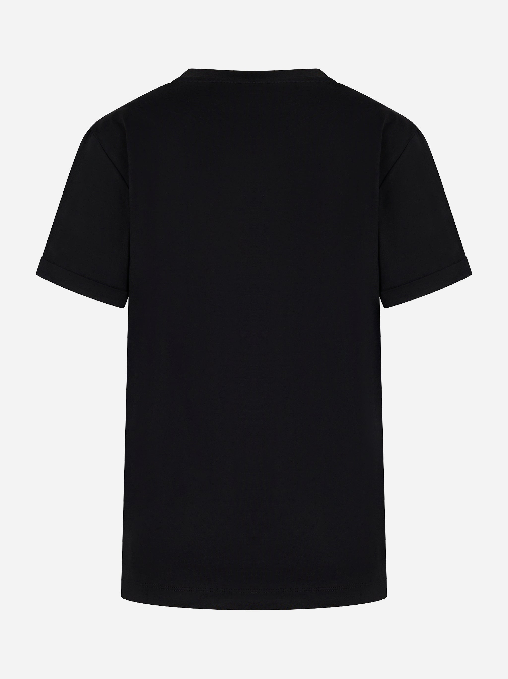T-shirt nera con logo tono su tono Dondup - retro