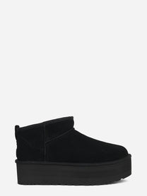 Stivaletto Classic Ultra Mini Platform in camoscio nero - vista laterale