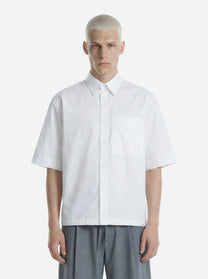 Camicia manica corta in cotone bianco Nelson