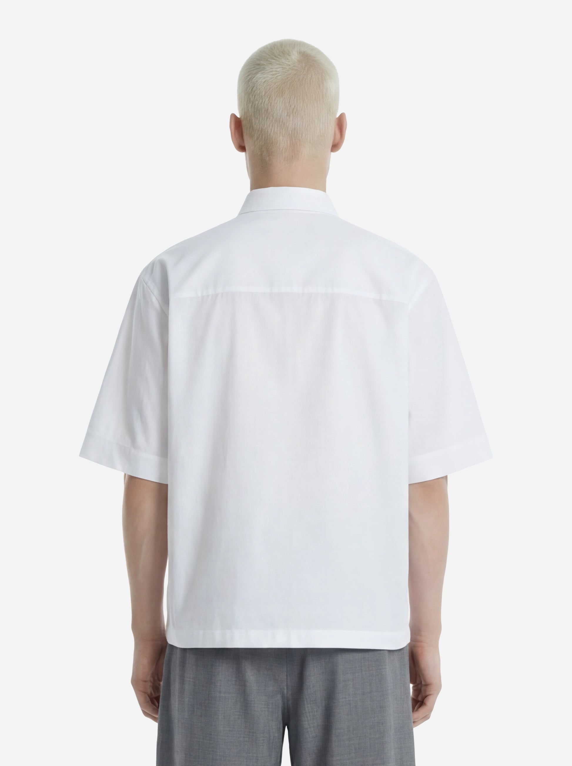 Camicia manica corta in cotone bianco Nelson