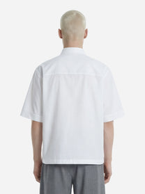 Camicia manica corta in cotone bianco Nelson