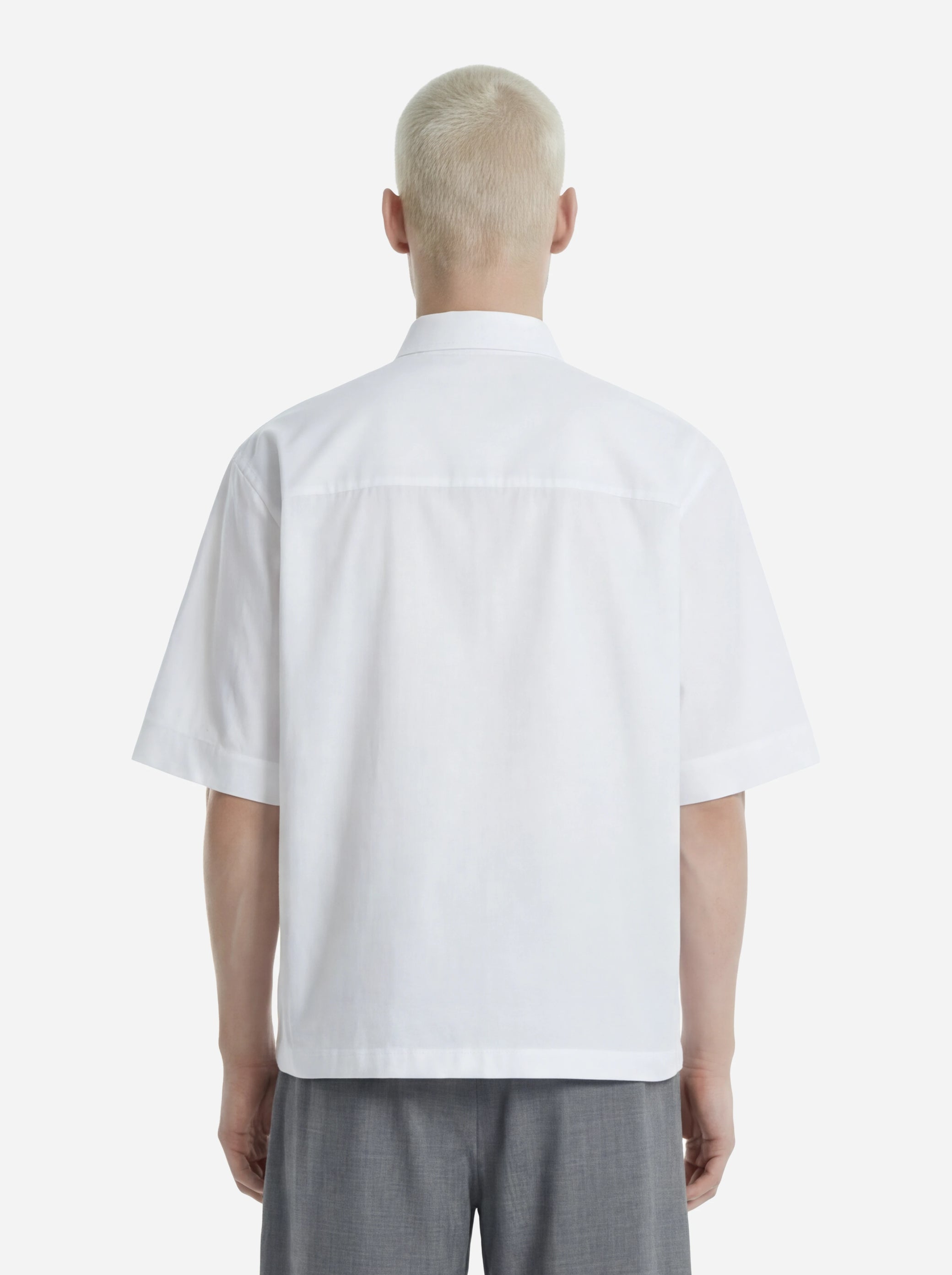 Camicia manica corta in cotone bianco Nelson